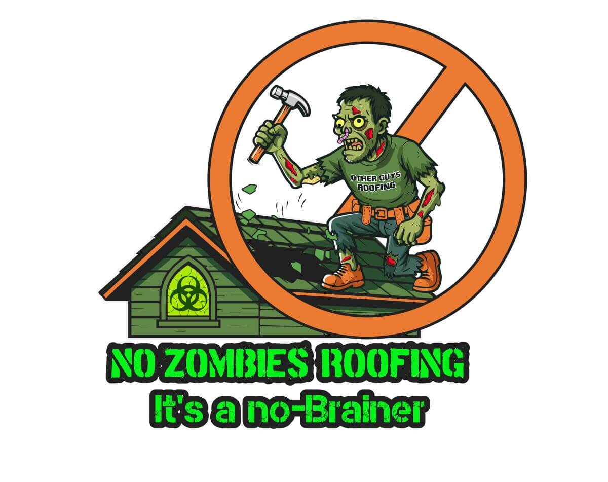 No Zombies Roofing Logo